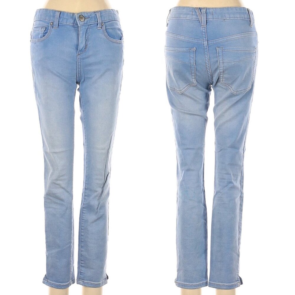 Free People High Rise Light Blue Skinny Jeans Size 24 Denim Zipper Fly Boho Jean